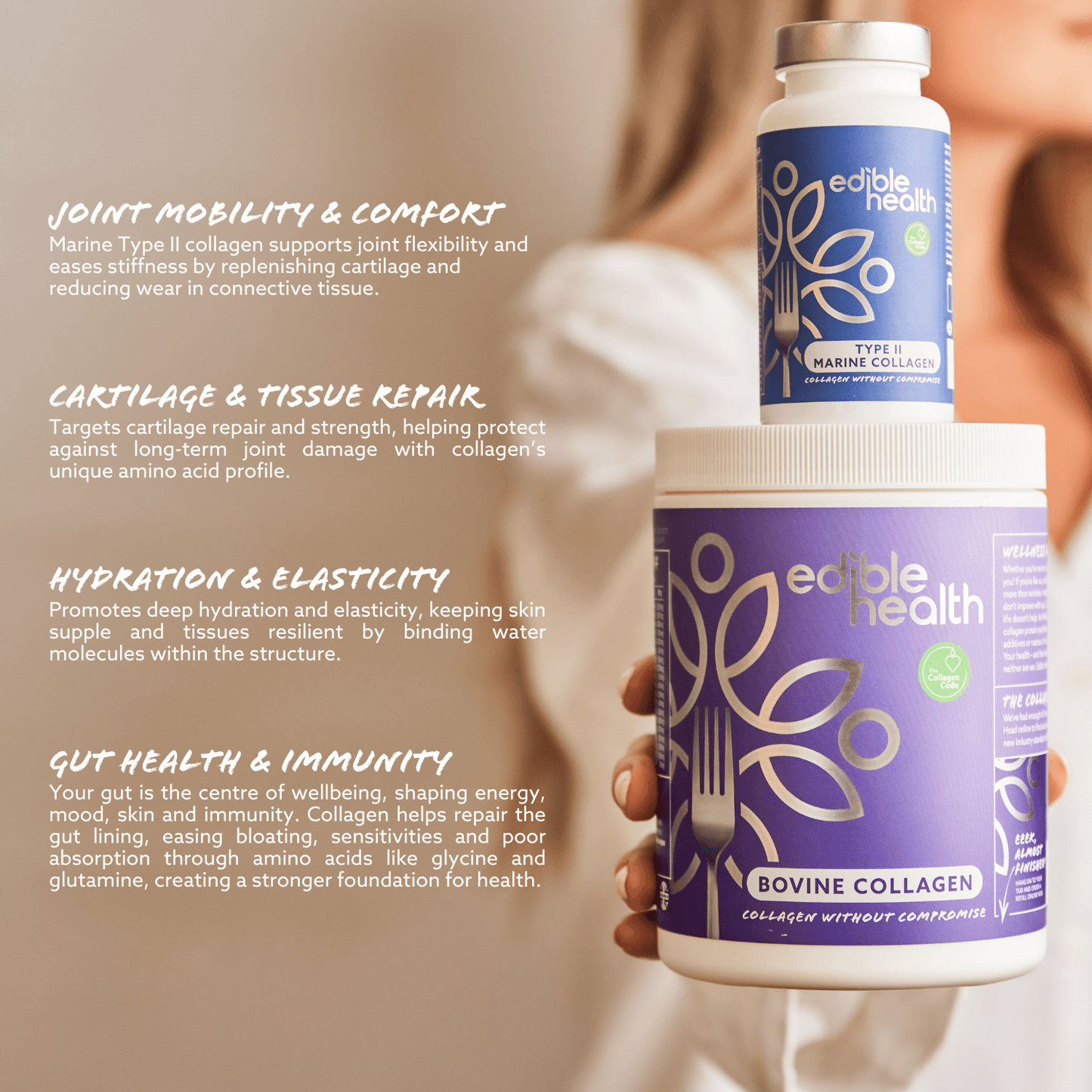 The Power & Mobility Bundle (Bovine Collagen Powder Type I & III + Marine Type II Collagen Capsules)