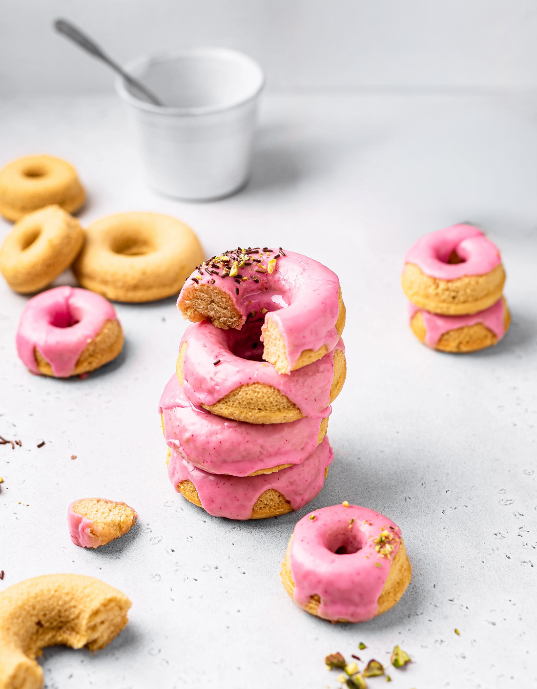 Vanilla Baked Donuts with Raspberry Collagen Glaze Recipe
