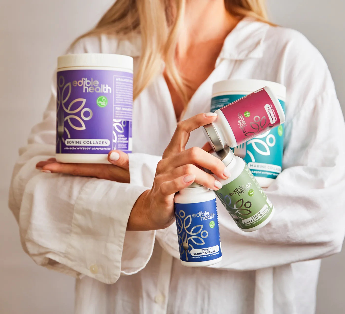 The Edible Health collagen range held together